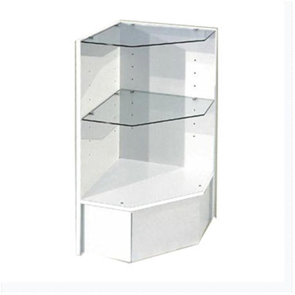 Pentagonal Corner with Glass ShelfWhite, Made4Mattress, Mfr#: MA1105370